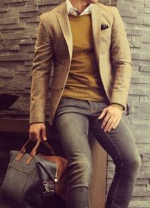 Men’s mustard colored fall clothing