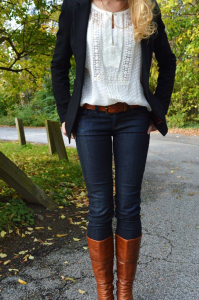 Navy colored women’s fall clothing