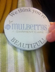 Mulberrys "We think you're beautiful" buttons