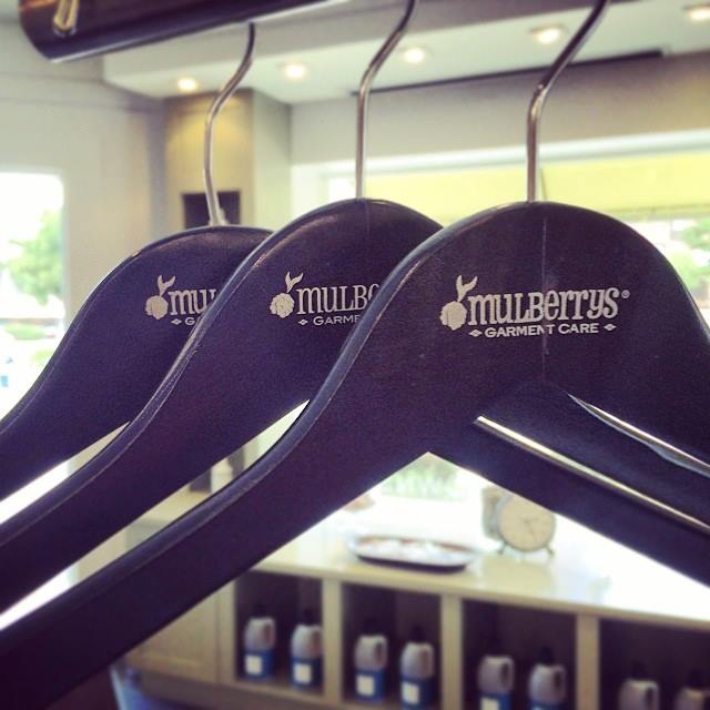 Recycled wood hangers at Mulberrys
